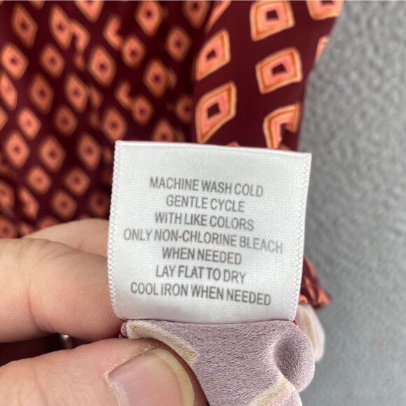 ModCloth 2X Plus Brown Pattern Sleeveless Collared V Neck Blouse Pullover Casual - Picture 7 of 10